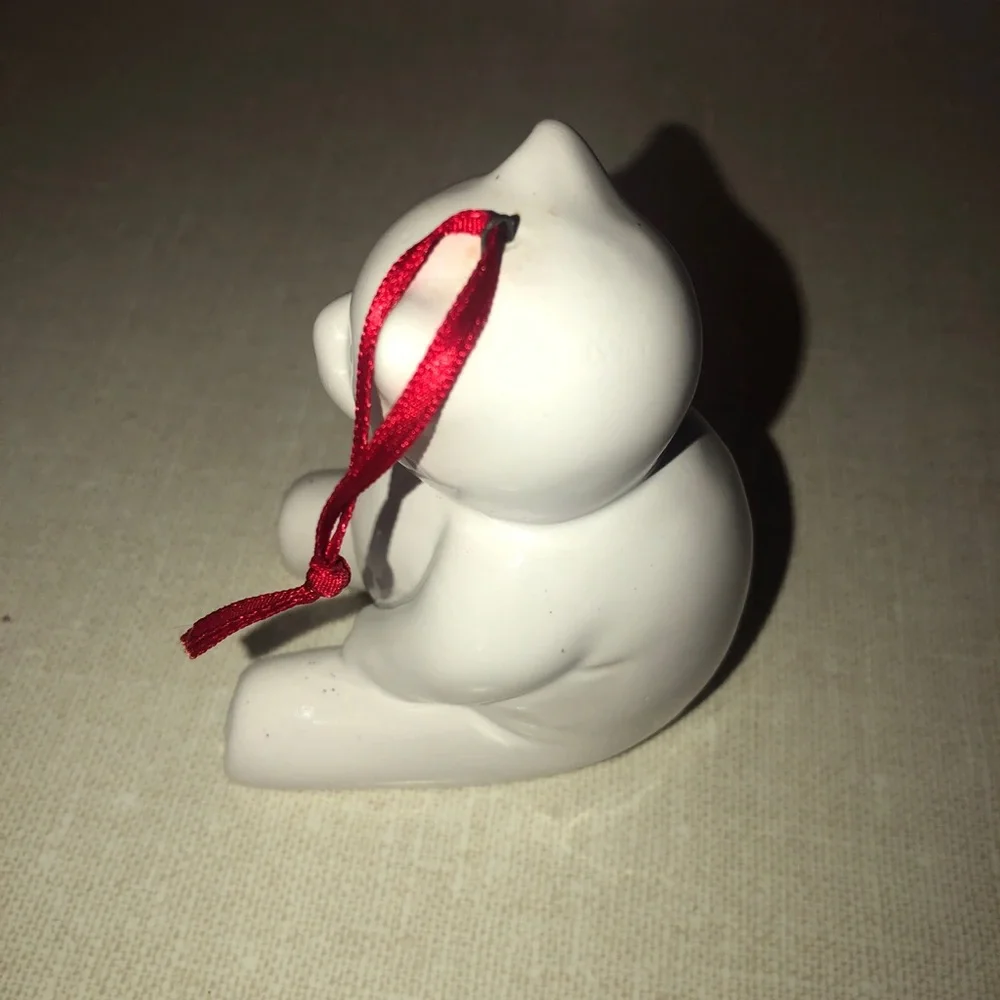 Teddy Bear Ceramic Christmas Tree Ornament‎ White